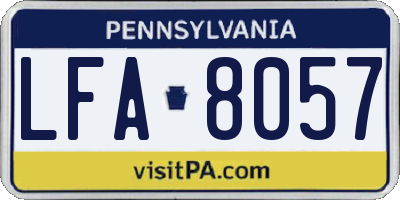 PA license plate LFA8057