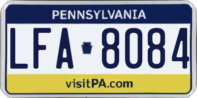 PA license plate LFA8084