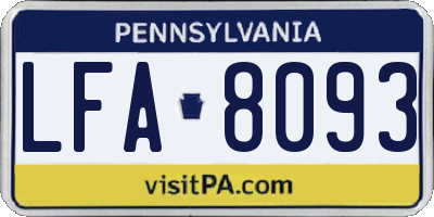 PA license plate LFA8093