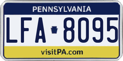 PA license plate LFA8095