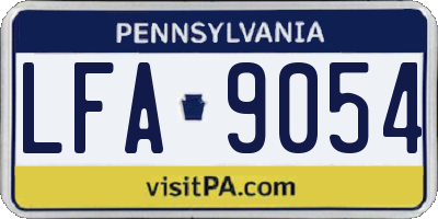 PA license plate LFA9054