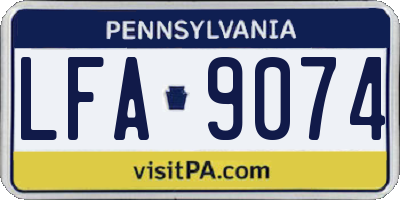 PA license plate LFA9074