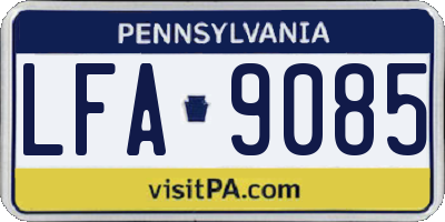 PA license plate LFA9085