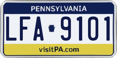 PA license plate LFA9101