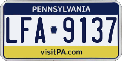 PA license plate LFA9137