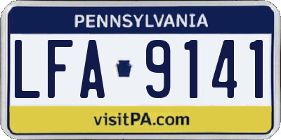 PA license plate LFA9141