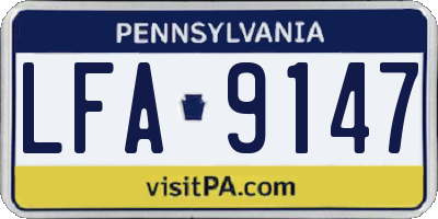 PA license plate LFA9147