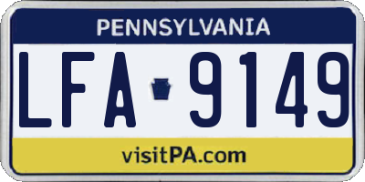 PA license plate LFA9149