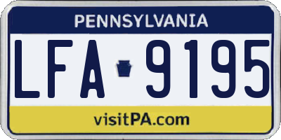 PA license plate LFA9195