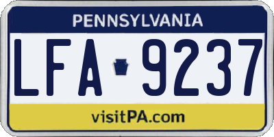PA license plate LFA9237