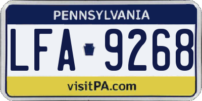 PA license plate LFA9268