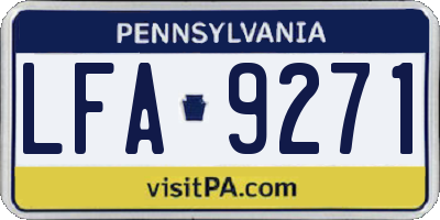 PA license plate LFA9271