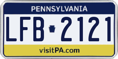PA license plate LFB2121