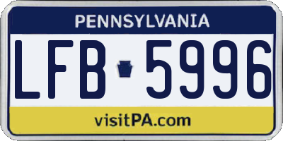 PA license plate LFB5996