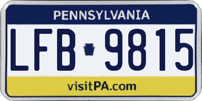PA license plate LFB9815