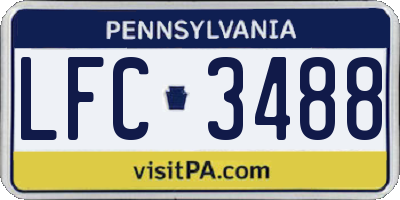 PA license plate LFC3488