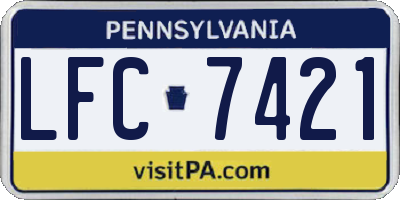 PA license plate LFC7421