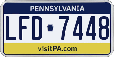 PA license plate LFD7448