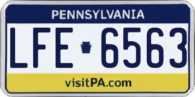 PA license plate LFE6563