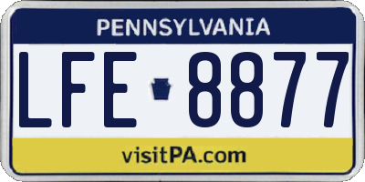 PA license plate LFE8877