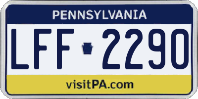 PA license plate LFF2290