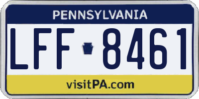 PA license plate LFF8461