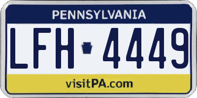 PA license plate LFH4449