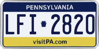 PA license plate LFI2820