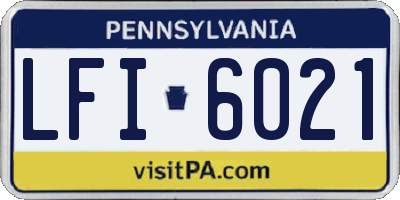PA license plate LFI6021