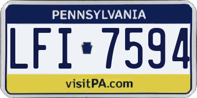PA license plate LFI7594