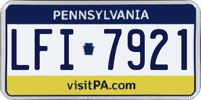 PA license plate LFI7921