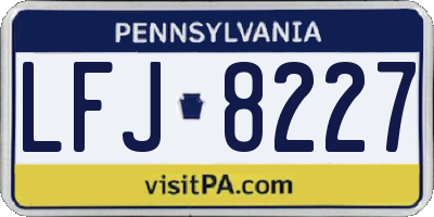 PA license plate LFJ8227