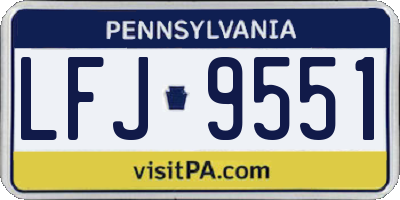 PA license plate LFJ9551