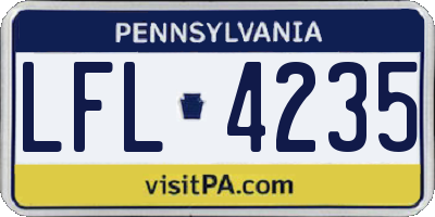 PA license plate LFL4235