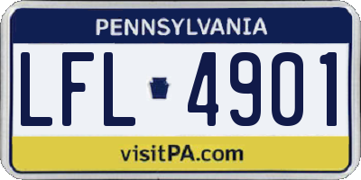 PA license plate LFL4901