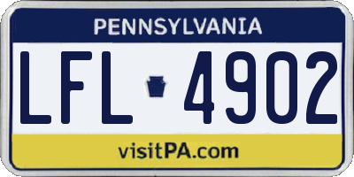 PA license plate LFL4902