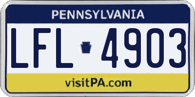 PA license plate LFL4903