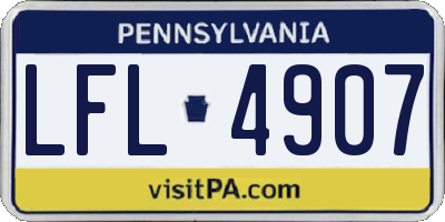 PA license plate LFL4907
