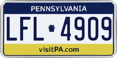 PA license plate LFL4909