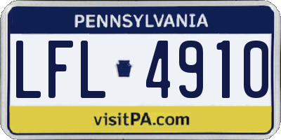 PA license plate LFL4910
