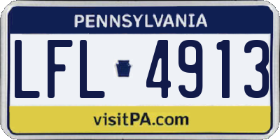 PA license plate LFL4913