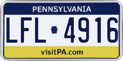 PA license plate LFL4916