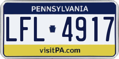PA license plate LFL4917