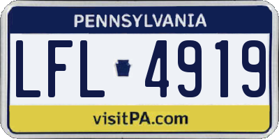 PA license plate LFL4919