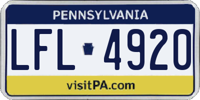 PA license plate LFL4920