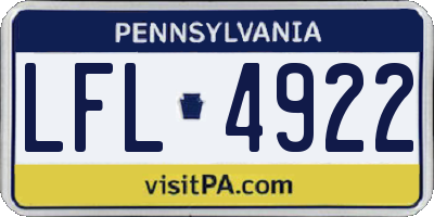 PA license plate LFL4922