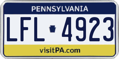 PA license plate LFL4923