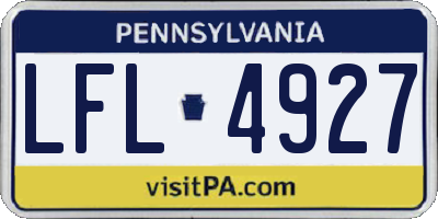 PA license plate LFL4927