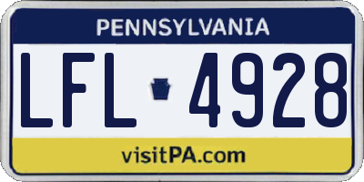 PA license plate LFL4928