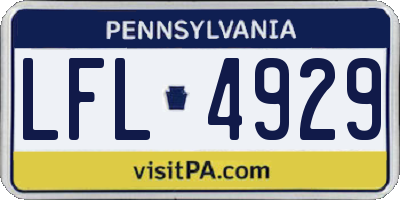 PA license plate LFL4929
